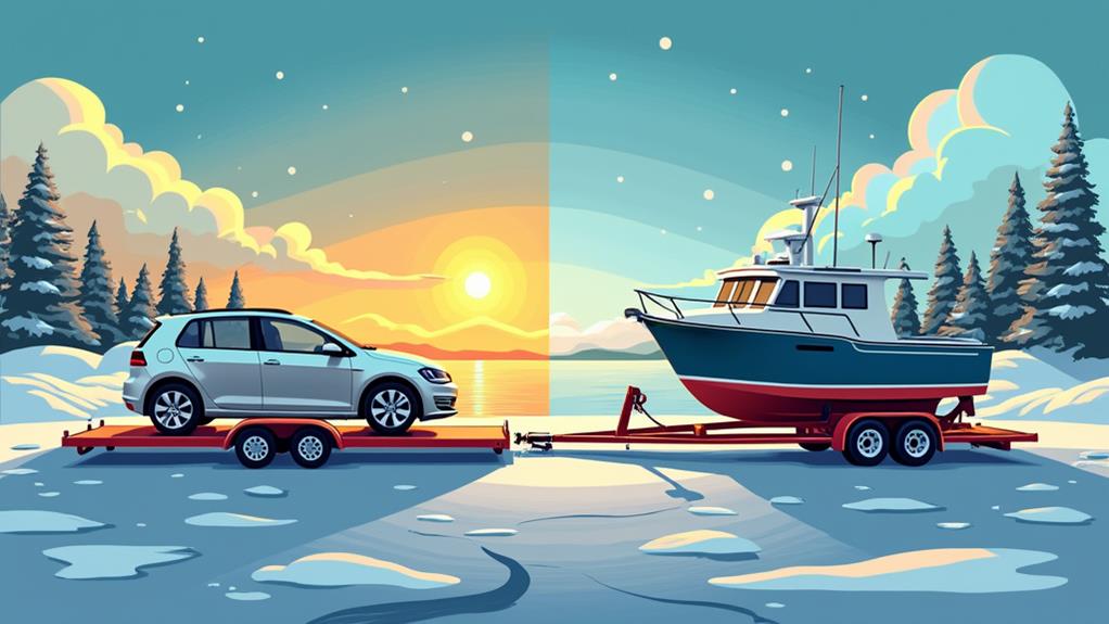 Seasonal factors on the cost of car and boat transport. 