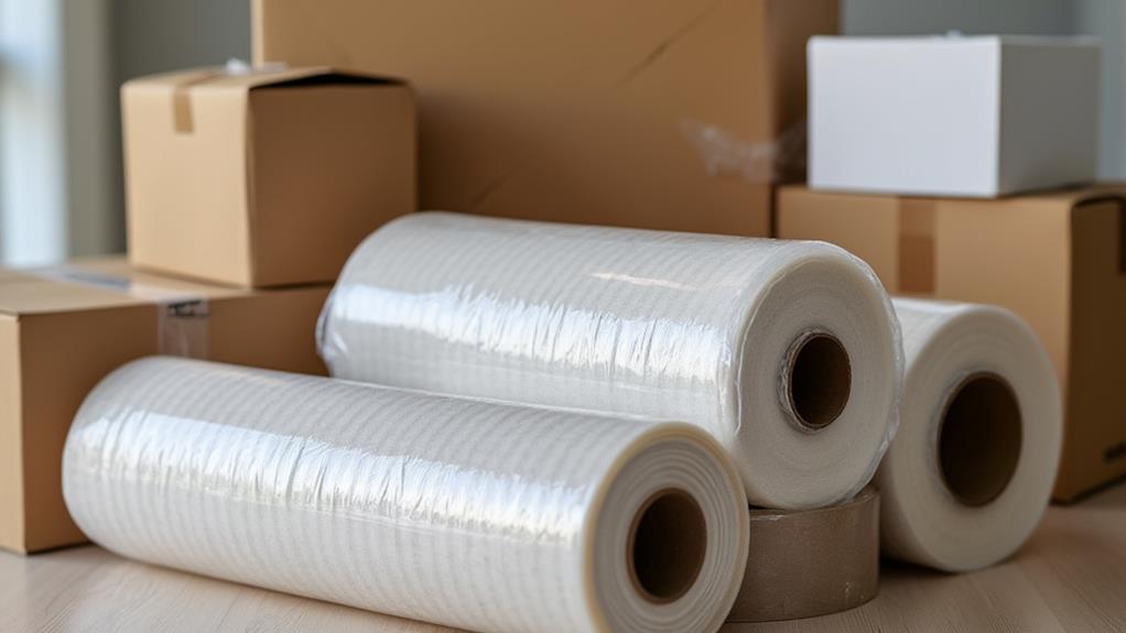 Essential packing materials used to protect fragile items during a move